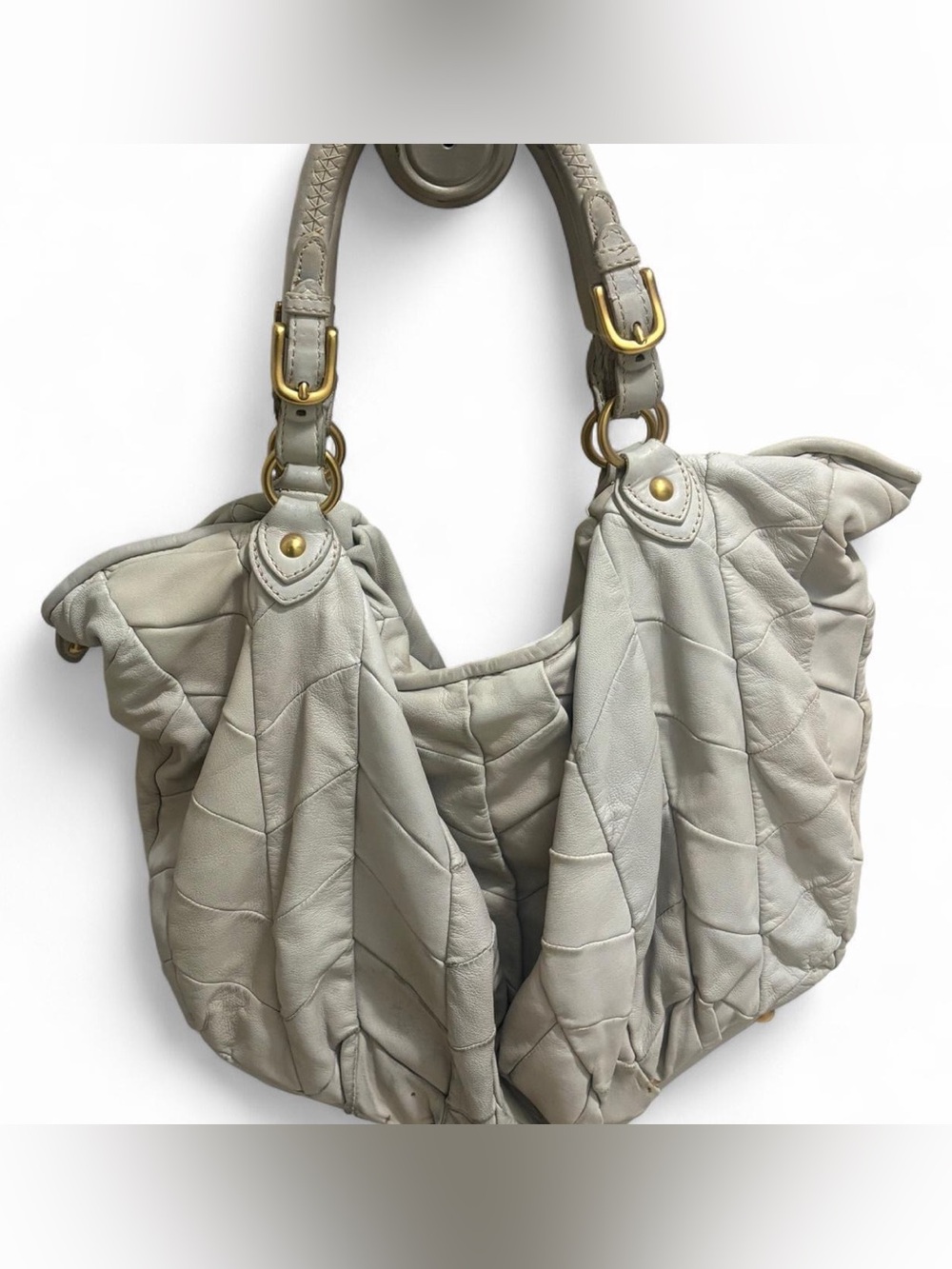 Miu Miu cream quilted leather shoulder bag